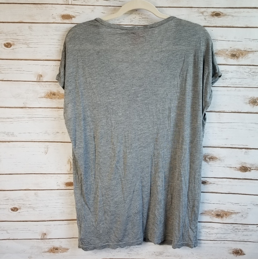 Tory Burch black sequin heart gray tee - Picture 2 of 8